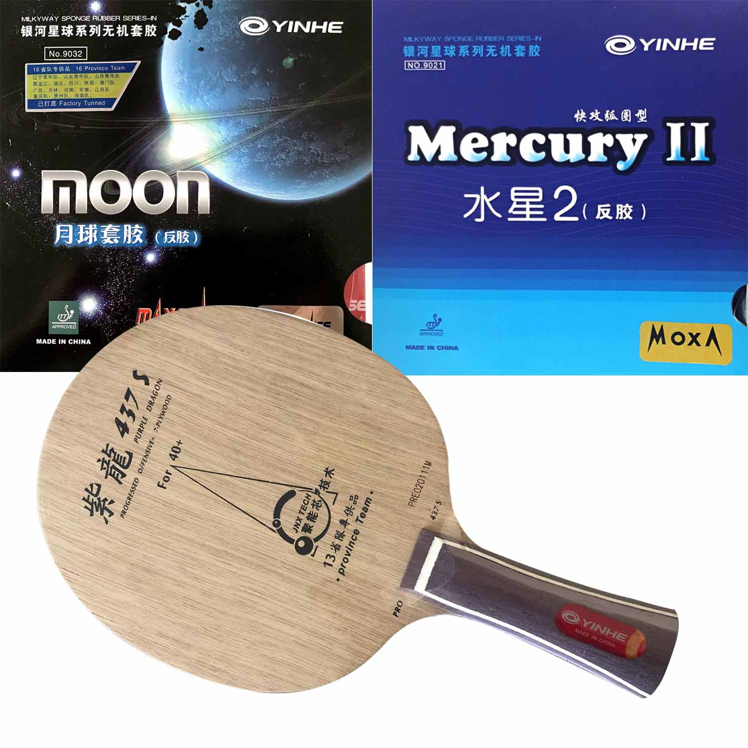 Pro Combo Racket YINHE Purple  - Table Tennis Zhang Jike ulasan dan harga
