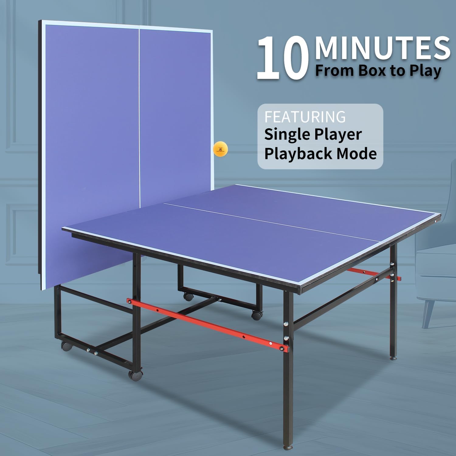 8 ft Portable Ping Pong Table， - Table Tennis Youth ulasan dan harga