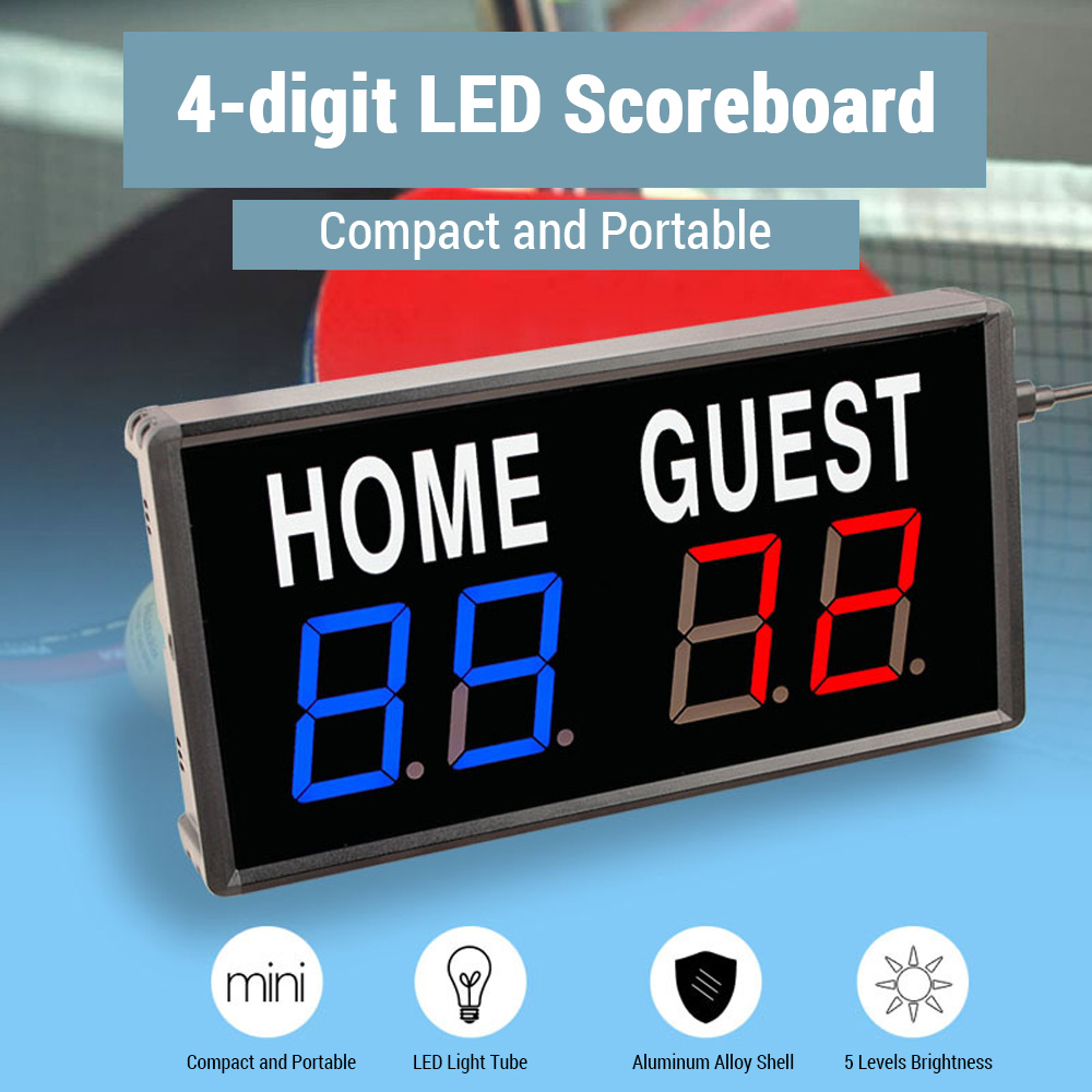 Portable 4 Digit LED Scoreboar - Table Tennis Scoreboard ulasan dan harga