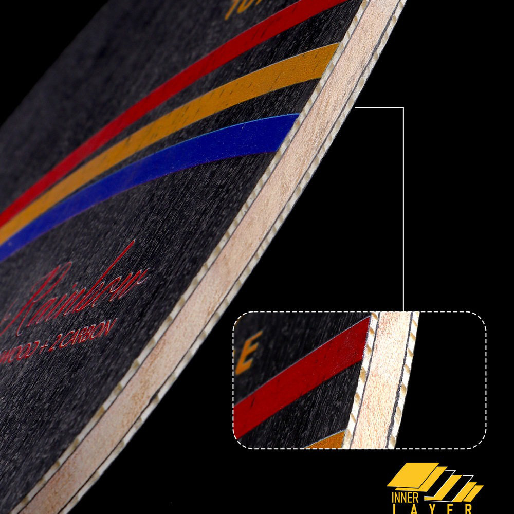 TUTTLE Black Rainbow Carbon Ta - Table Tennis Custom Bat ulasan dan harga