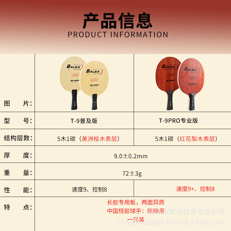 YINHE T9 Pro Long Pimples Rubb - Table Tennis Pro ulasan dan harga