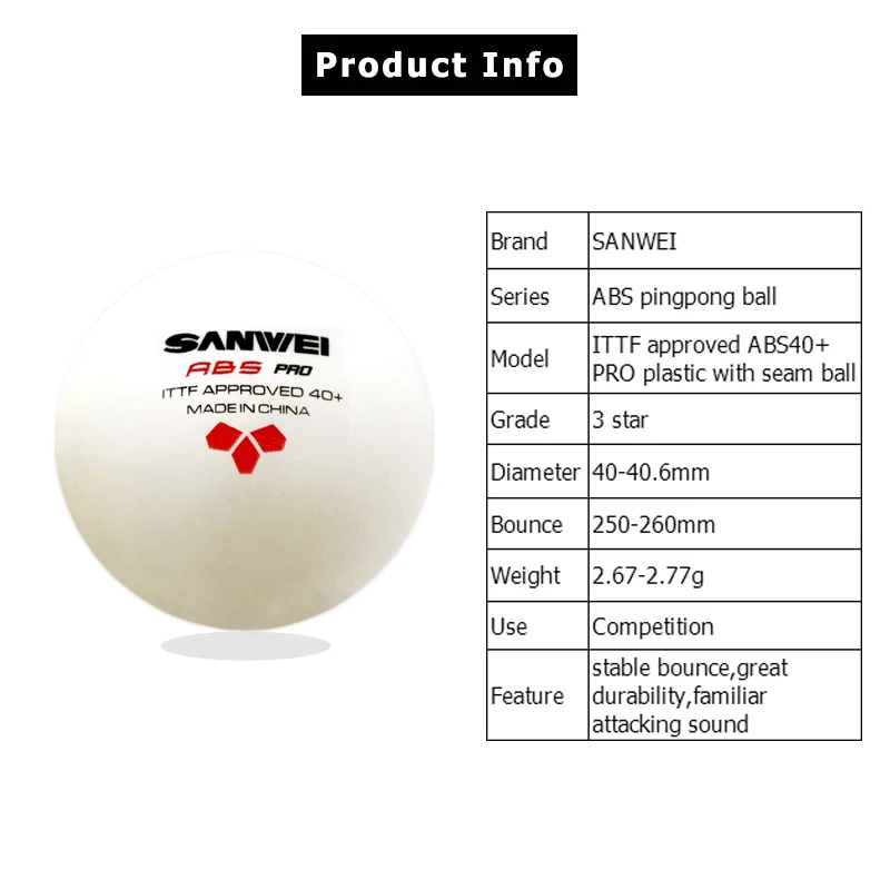 3Stars SANWEI ABS PRO 40+ Tabl - Table Tennis Pro ulasan dan harga