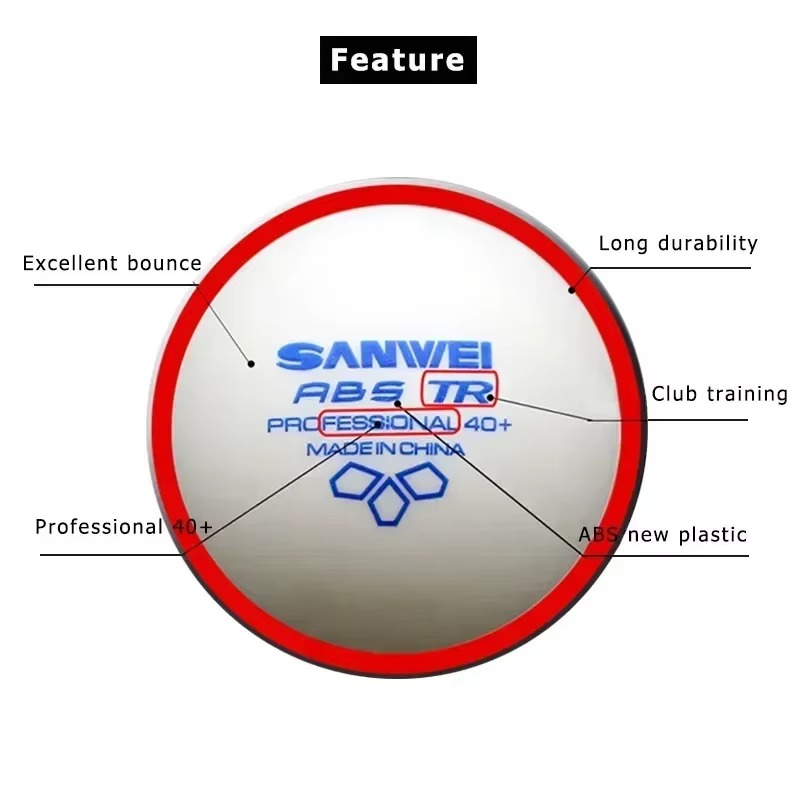 50/100pcs SANWEI TR 3 Star Tab - Table Tennis Ball ulasan dan harga